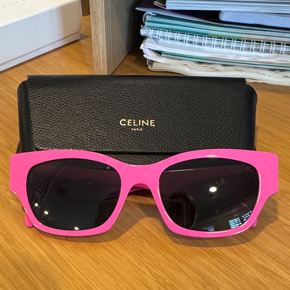 Celine Pink Frame Sunglasses with Dark Lenses